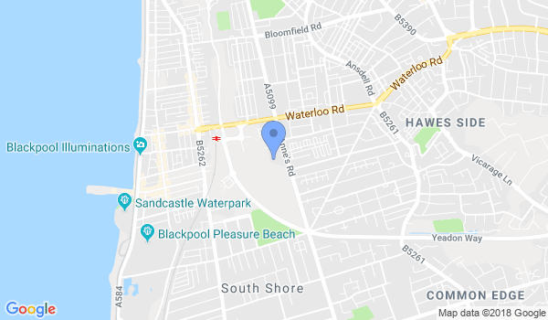 Blackpool shotokan karate club location Map