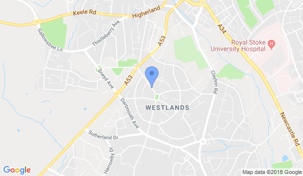 Bushi Kempo Ju Jitsu Association, Newcastle-u-Lyme: Clayton – Westlands, ST5 3RE location Map