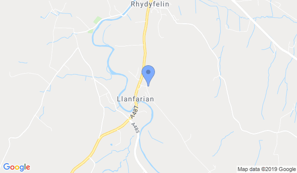 Aberystwyth and Llanfarian Jujitsu and Nyojitsu School location Map