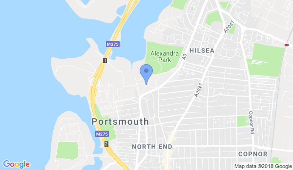 Matt Fiddes Martial Arts Portsmouth location Map