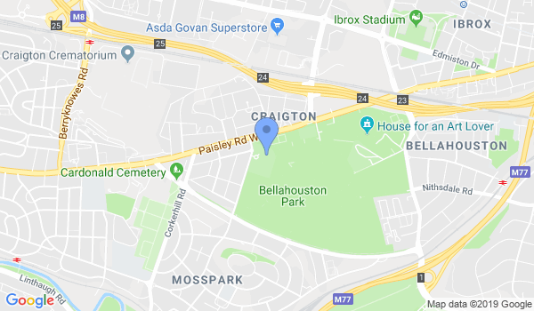 XS Taekwondo Bellahouston location Map