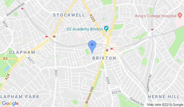 Brixton and Clapham Wing Chun Kung Fu location Map