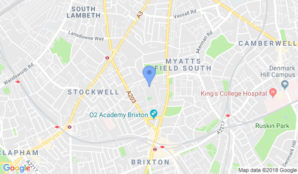 Brixton and Clapham Wing Chun Kung Fu location Map