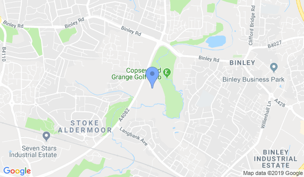 GKR Karate Binley location Map