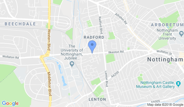 Nottingham School of Martial Arts location Map