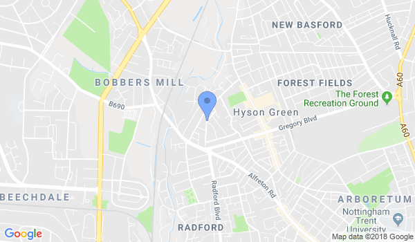 Nottingham's DKC Karate location Map
