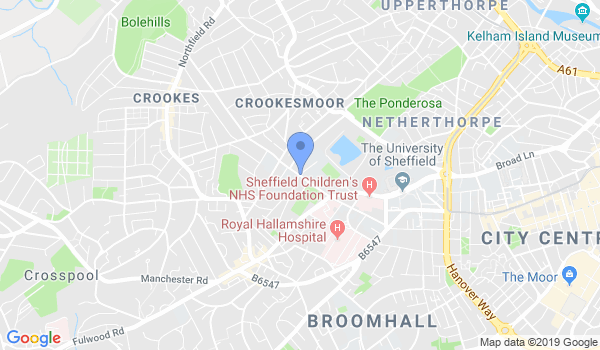 Sheffield Judo Club location Map
