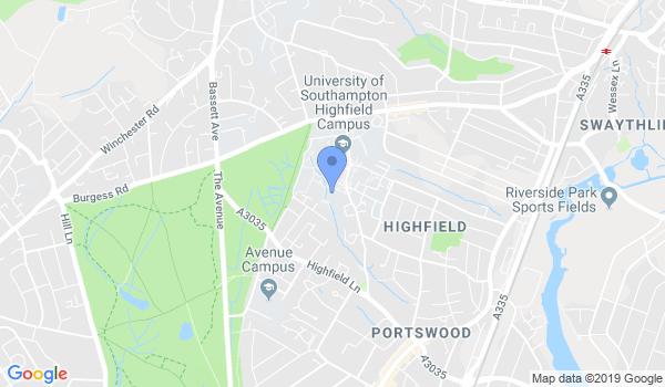 Southampton University Shaolin Temple Kung Fu location Map