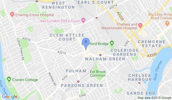 Wing Chun Kung Fu Schools Fulham location Map